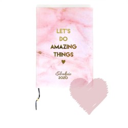 "Golden Motto" pink marble